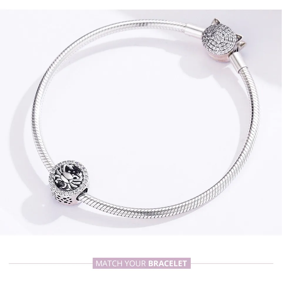 Silver Cancer Charm - PANDORA Style - SCC1213