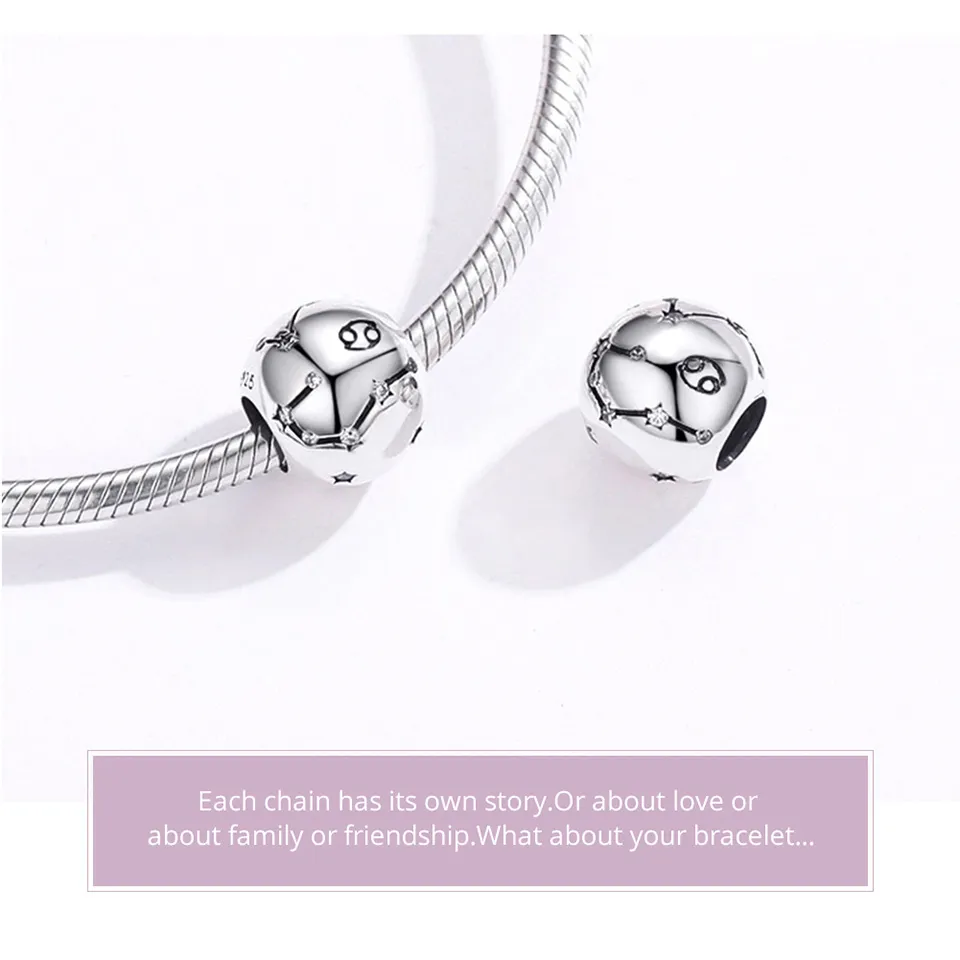 Silver Cancer Charm - PANDORA Style - SCC1218-4