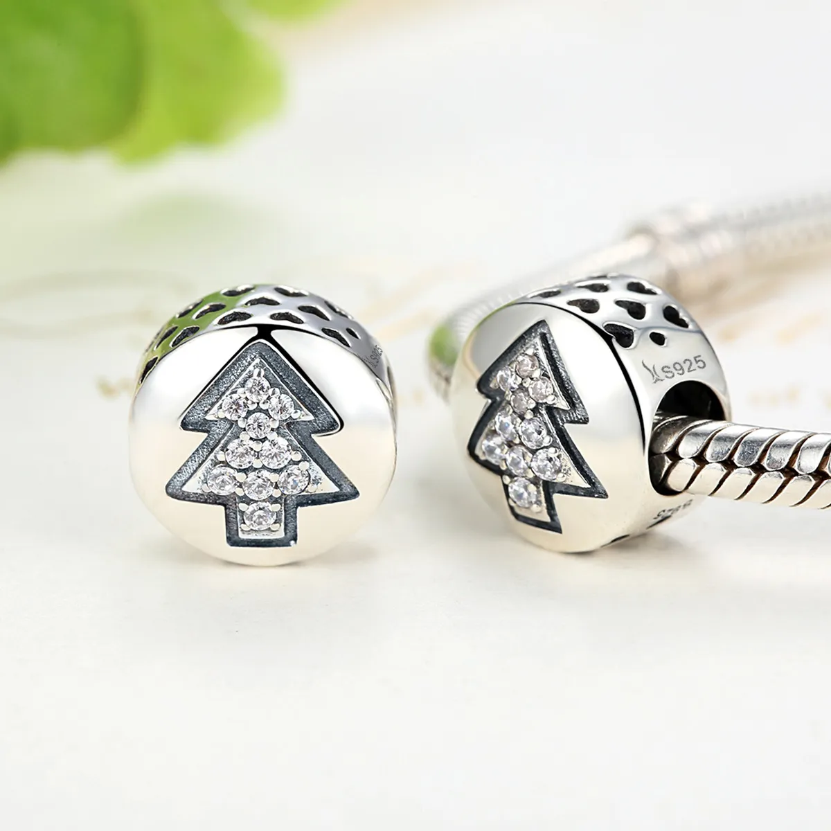 Silver Christmas Tree Charm - PANDORA Style - SCC064