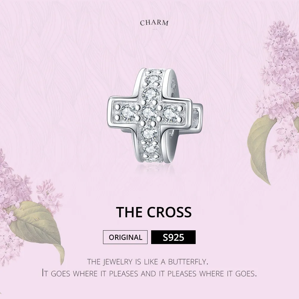 Silver Cross Charm - PANDORA Style - SCC1292