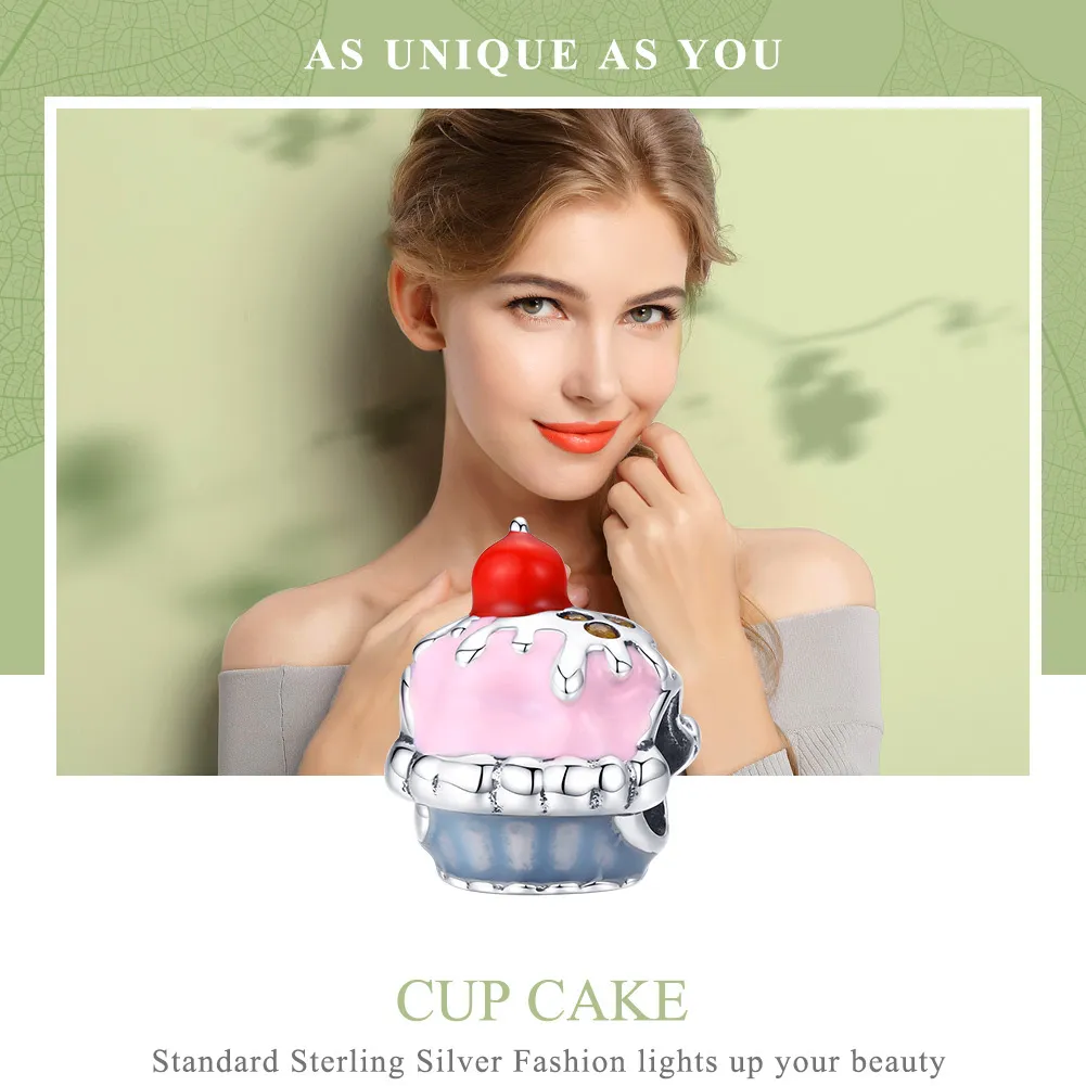 Silver Cup Cake Charm - PANDORA Style - SCC1084