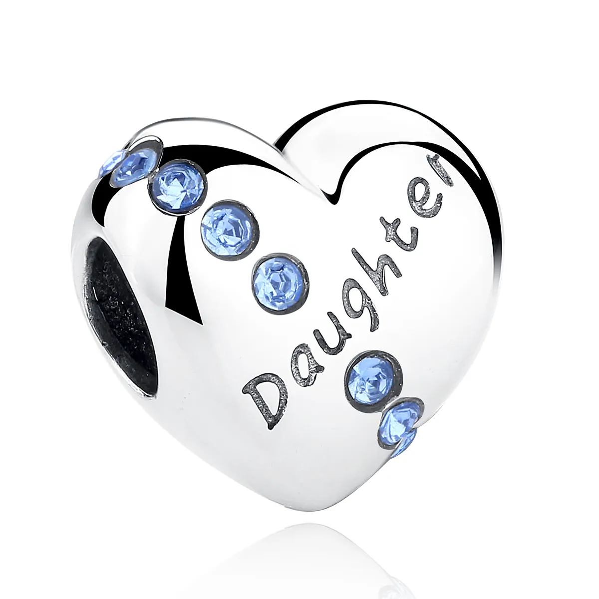 Silver Daughter Heart Charm - PANDORA Style - SCC007