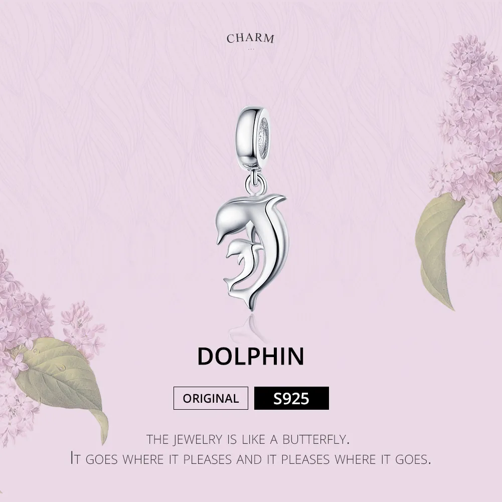 Silver Dolphin Dangle - PANDORA Style - SCC1206