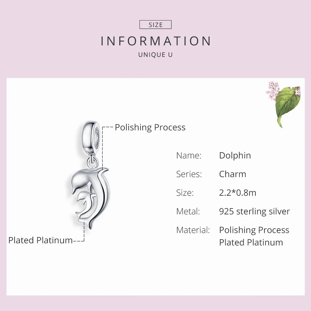 Silver Dolphin Dangle - PANDORA Style - SCC1206