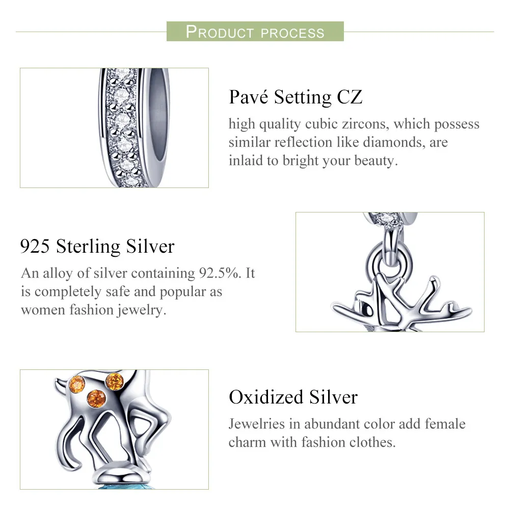 Silver Elk Dangle - PANDORA Style - SCC1010