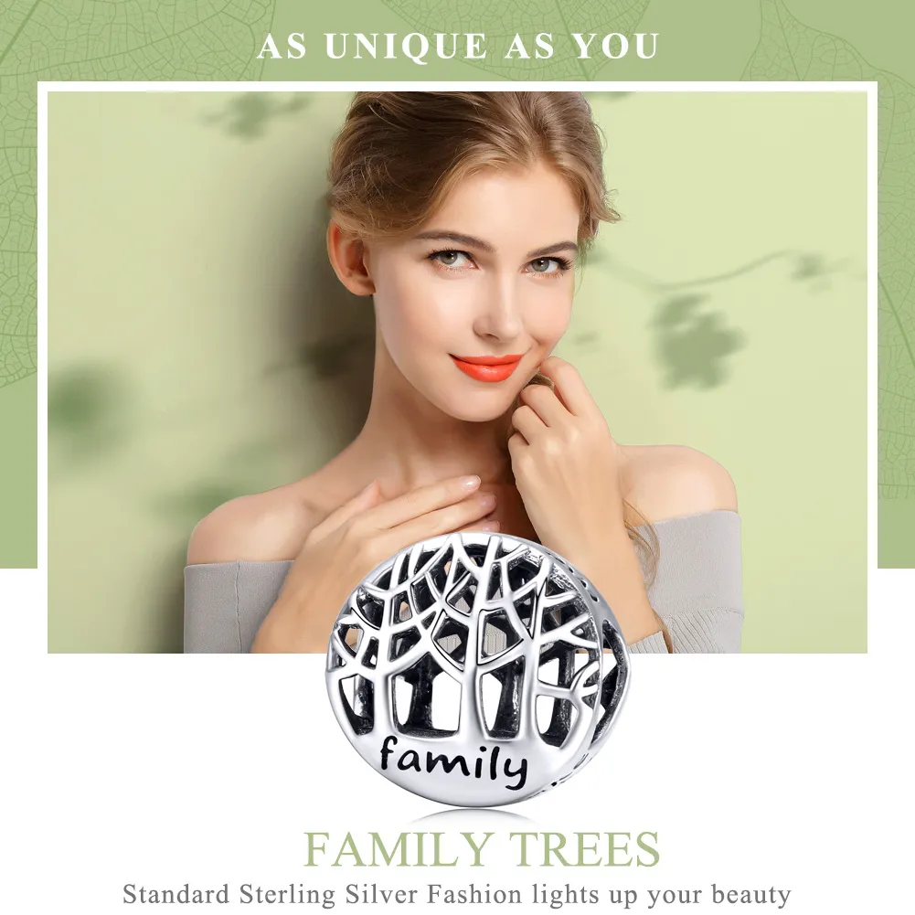 Silver Family Forest Charm - PANDORA Style - SCC1144