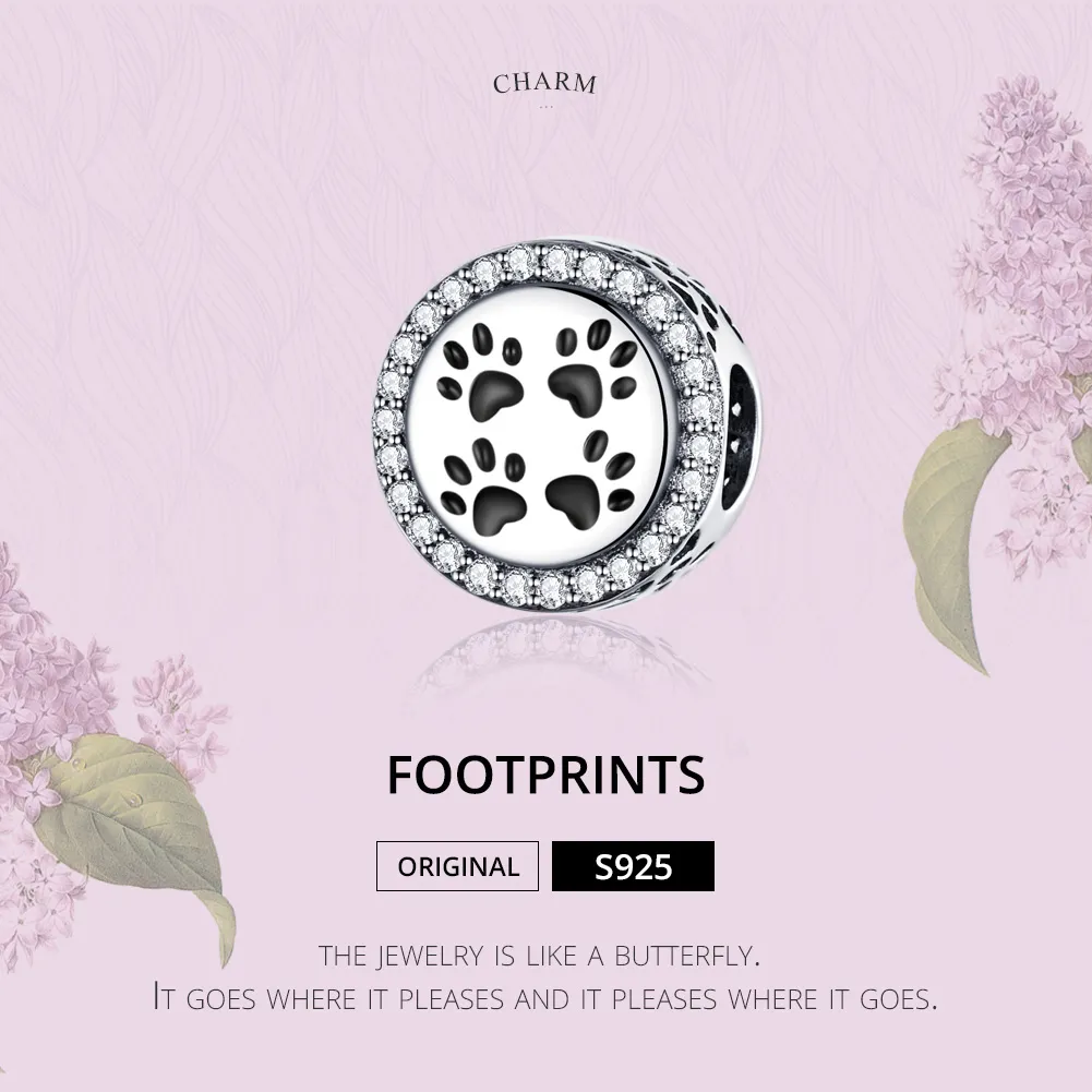 Silver Footprints Charm - PANDORA Style - SCC1186