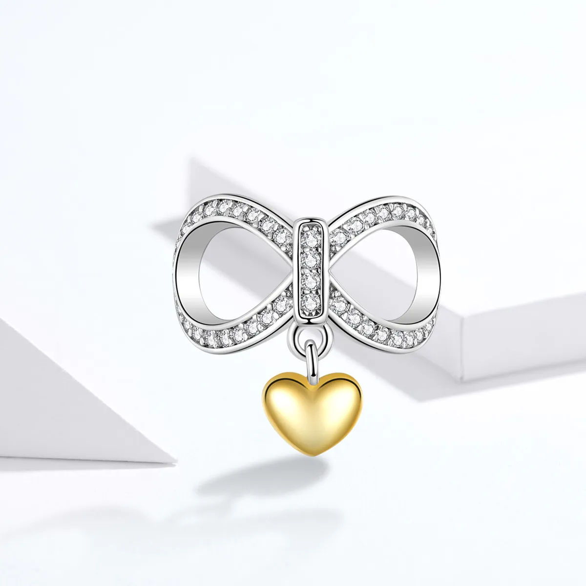 Silver & Gold-Plated Infinite Love Charm - PANDORA Style - SCC1300