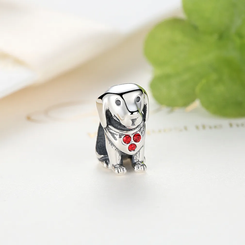 Silver Golden Retriever Charm - PANDORA Style - SCC016