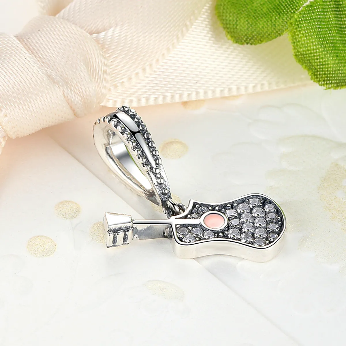 Silver Guitar Dangle - PANDORA Style - SCC113