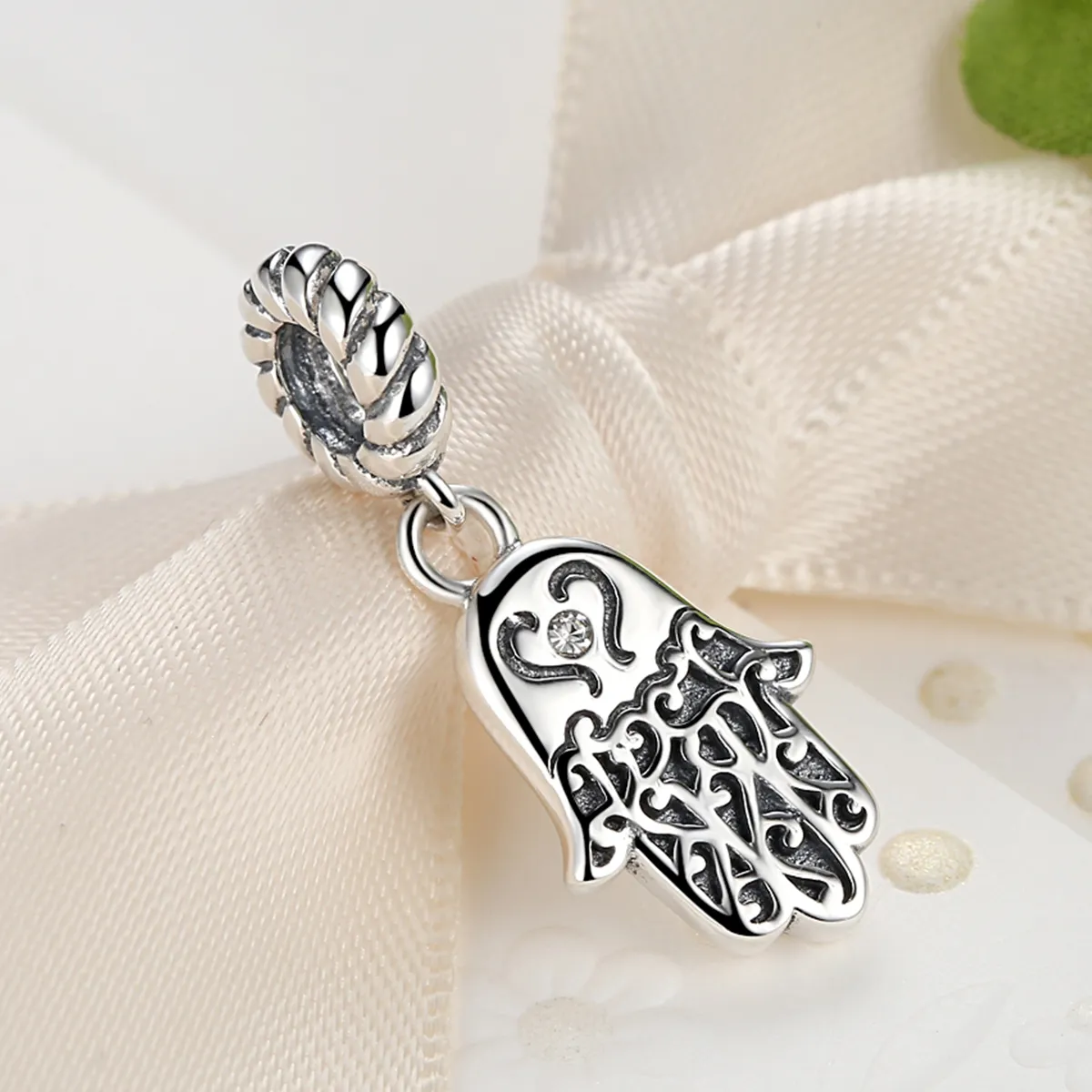 Silver Hamsa Hand Dangle - PANDORA Style - SCC031