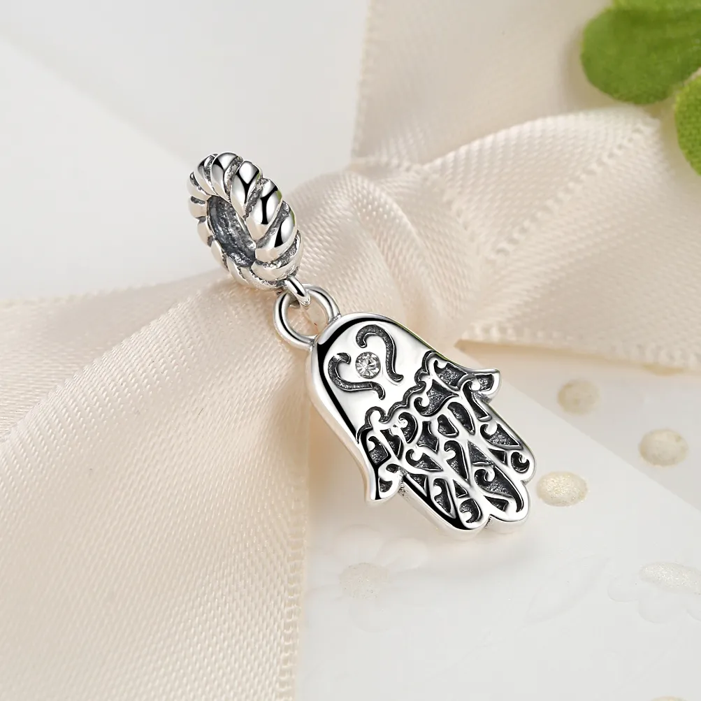 Silver Hamsa Hand Dangle - PANDORA Style - SCC031