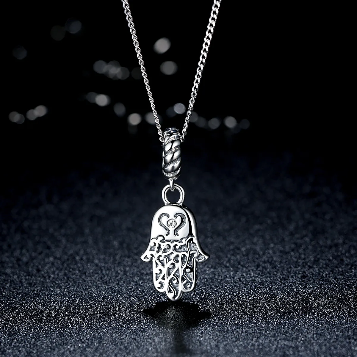 Silver Hamsa Hand Dangle - PANDORA Style - SCC031