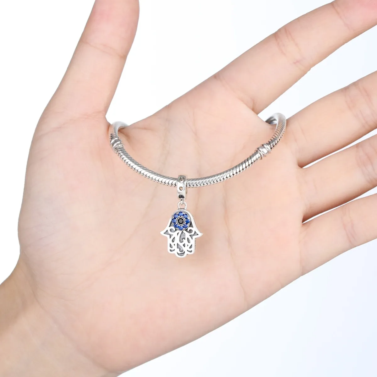 Silver Hamsa Hand Dangle - PANDORA Style - SCC085