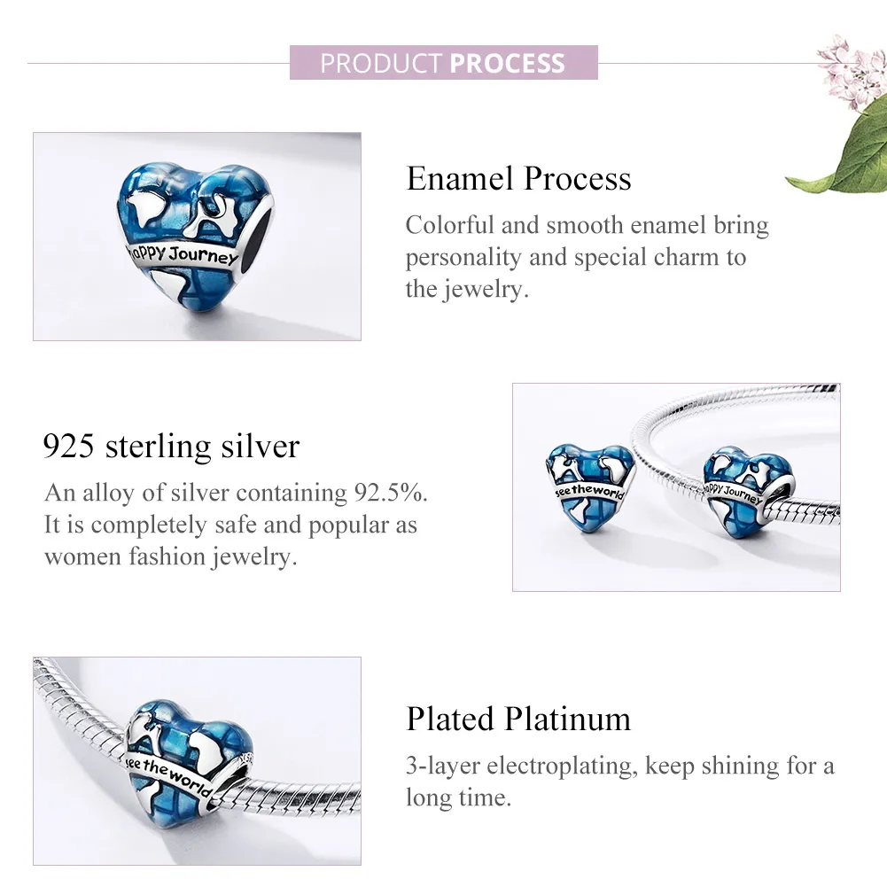 Silver Happy Journey Charm - PANDORA Style - SCC1176