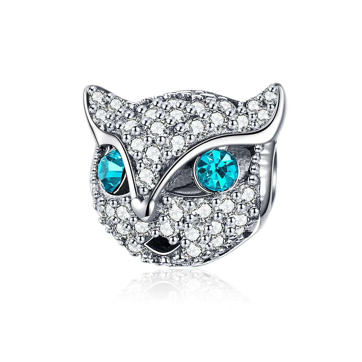 Silver Happy Kitty Charm - PANDORA Style - SCC1131