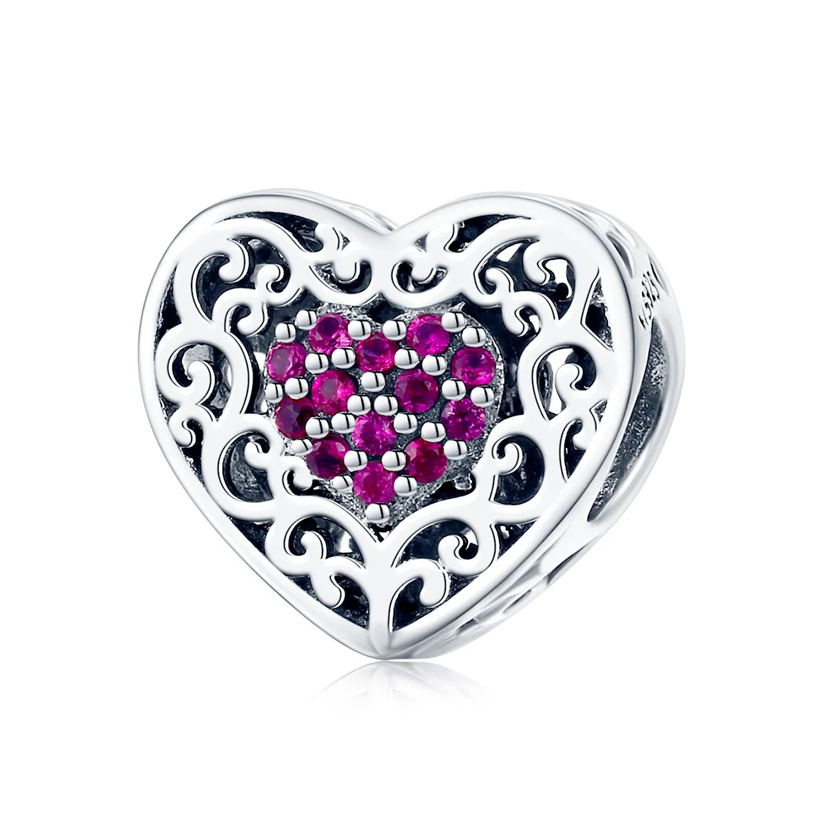 Silver Heart Charm - PANDORA Style - SCC1109