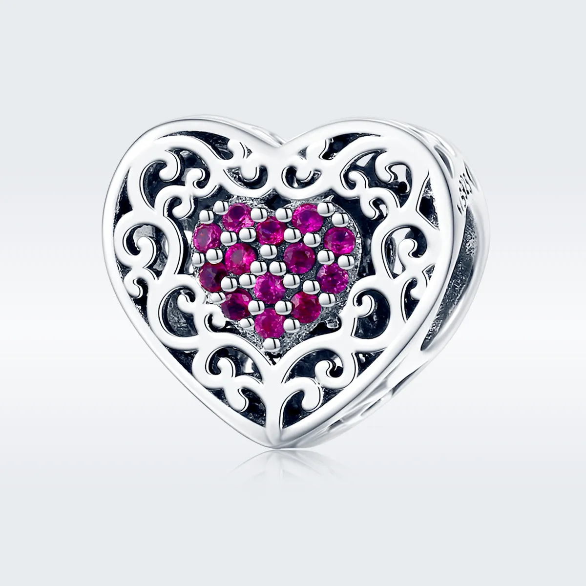 Silver Heart Charm - PANDORA Style - SCC1109