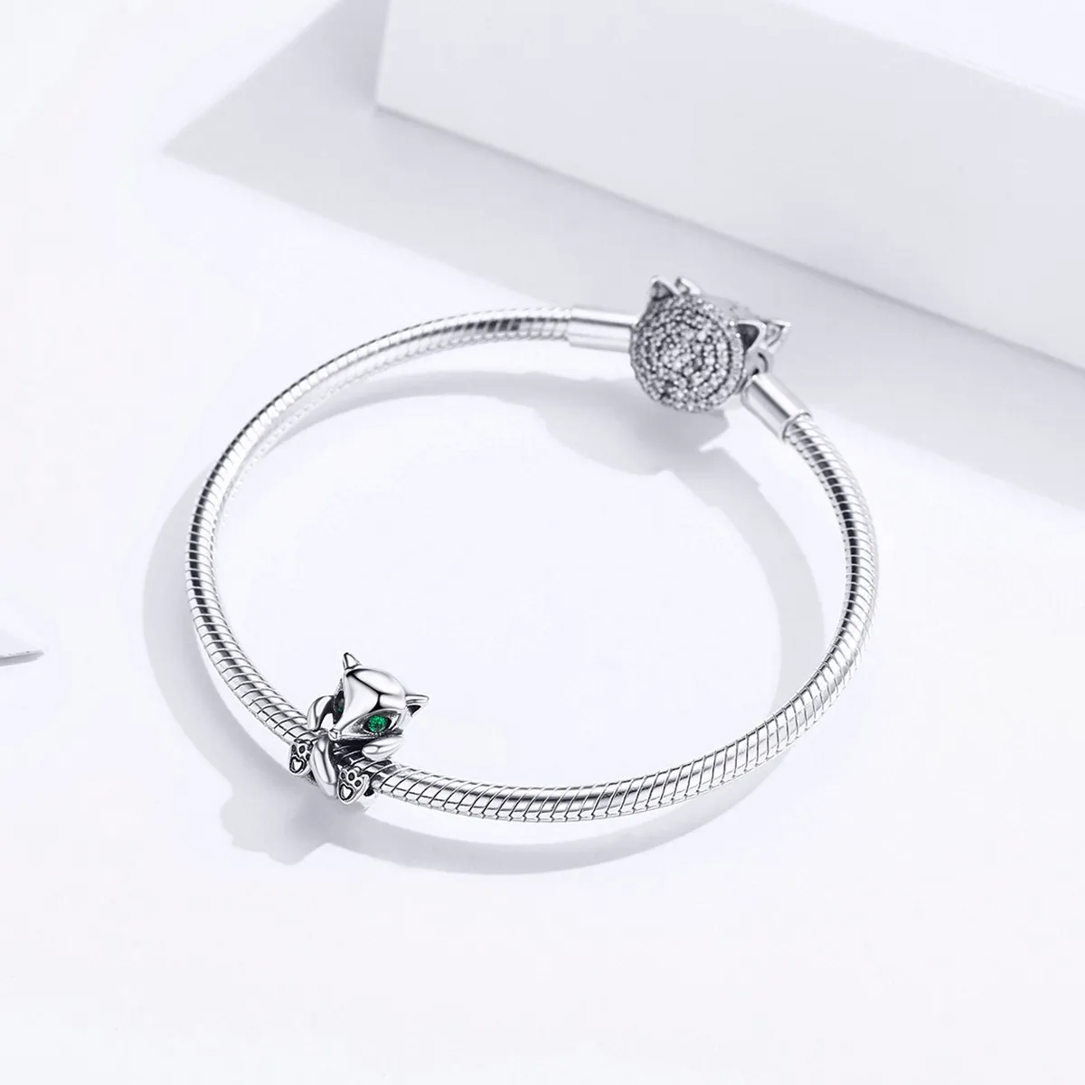 Silver Little Fox Charm - PANDORA Style - SCC1290