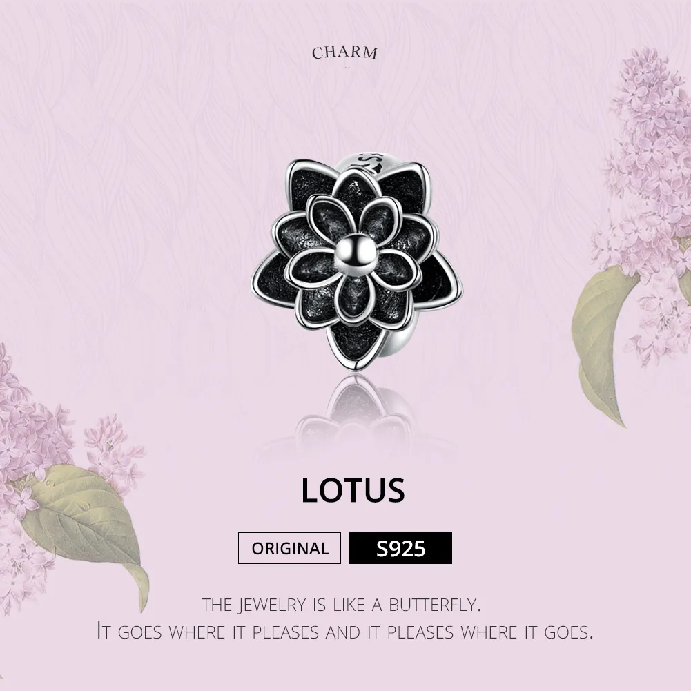 Silver Lotus Charm - PANDORA Style - SCC1196