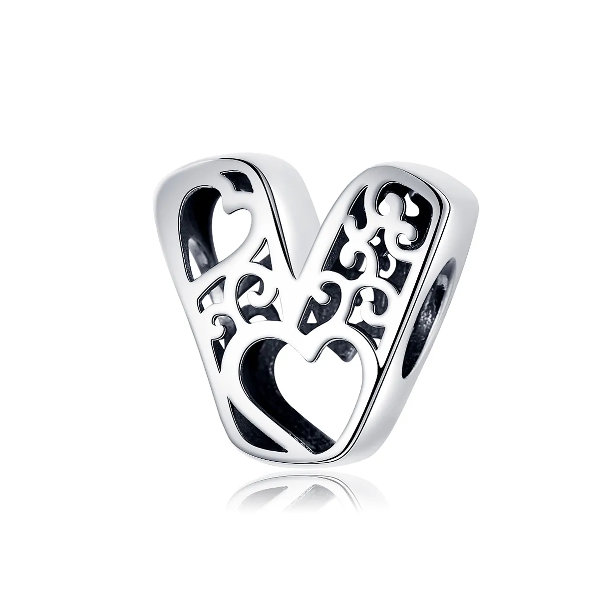 Silver Magic Letter V Charm - PANDORA Style - SCC1229-V