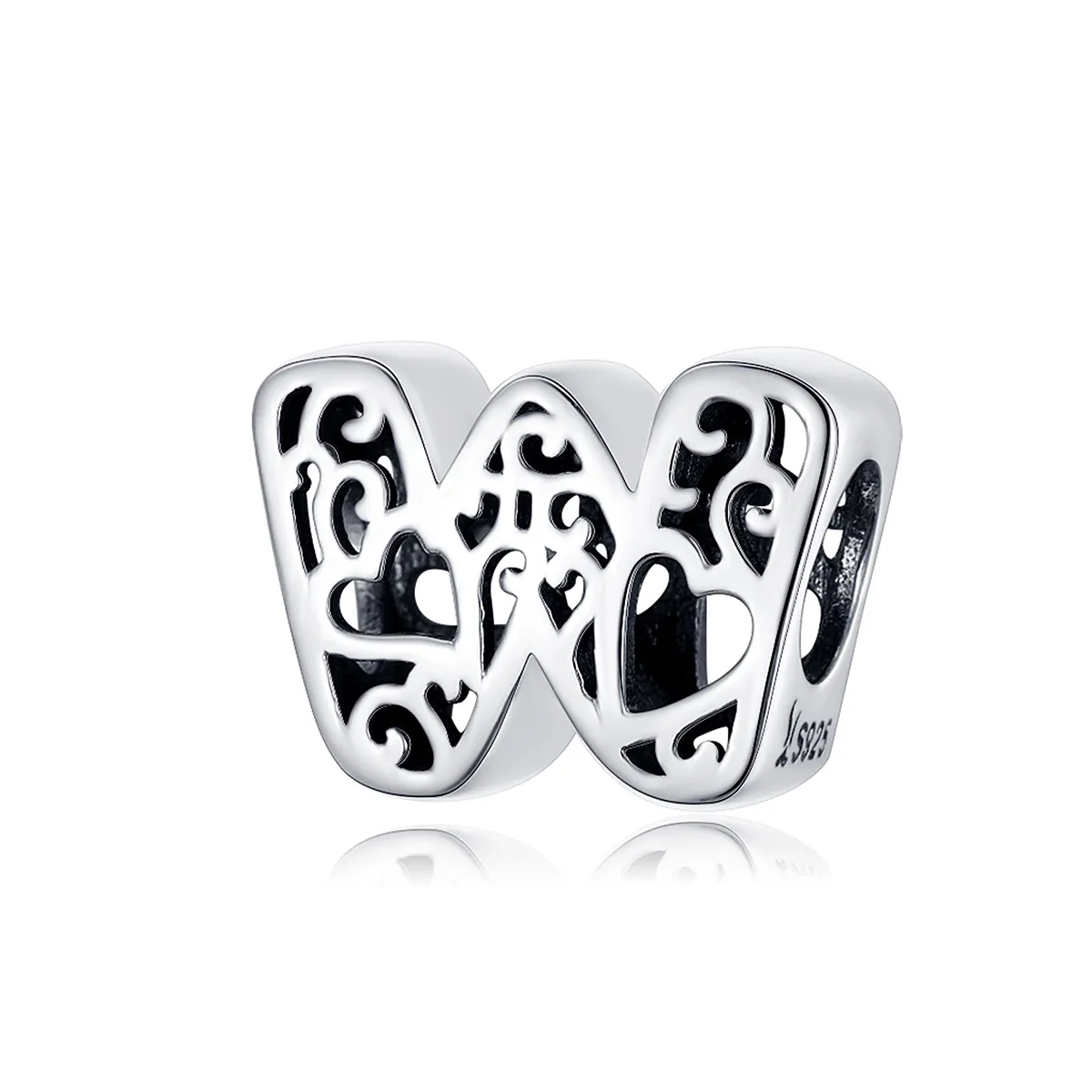 Silver Magic Letter W Charm - PANDORA Style - SCC1229-W