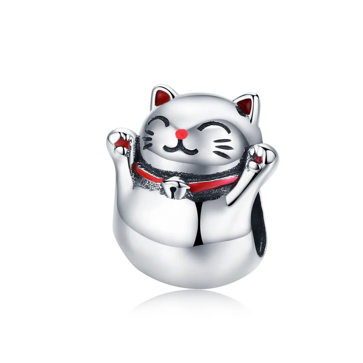 Silver Maneki Neko Charm - PANDORA Style - SCC1178