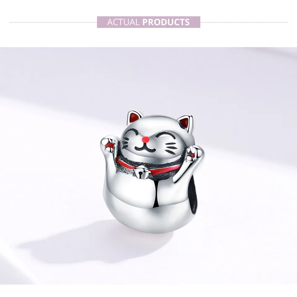 Silver Maneki Neko Charm - PANDORA Style - SCC1178