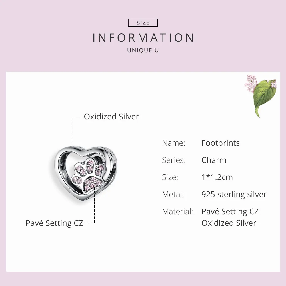 Silver Mark of Pets Charm - PANDORA Style - SCC1191