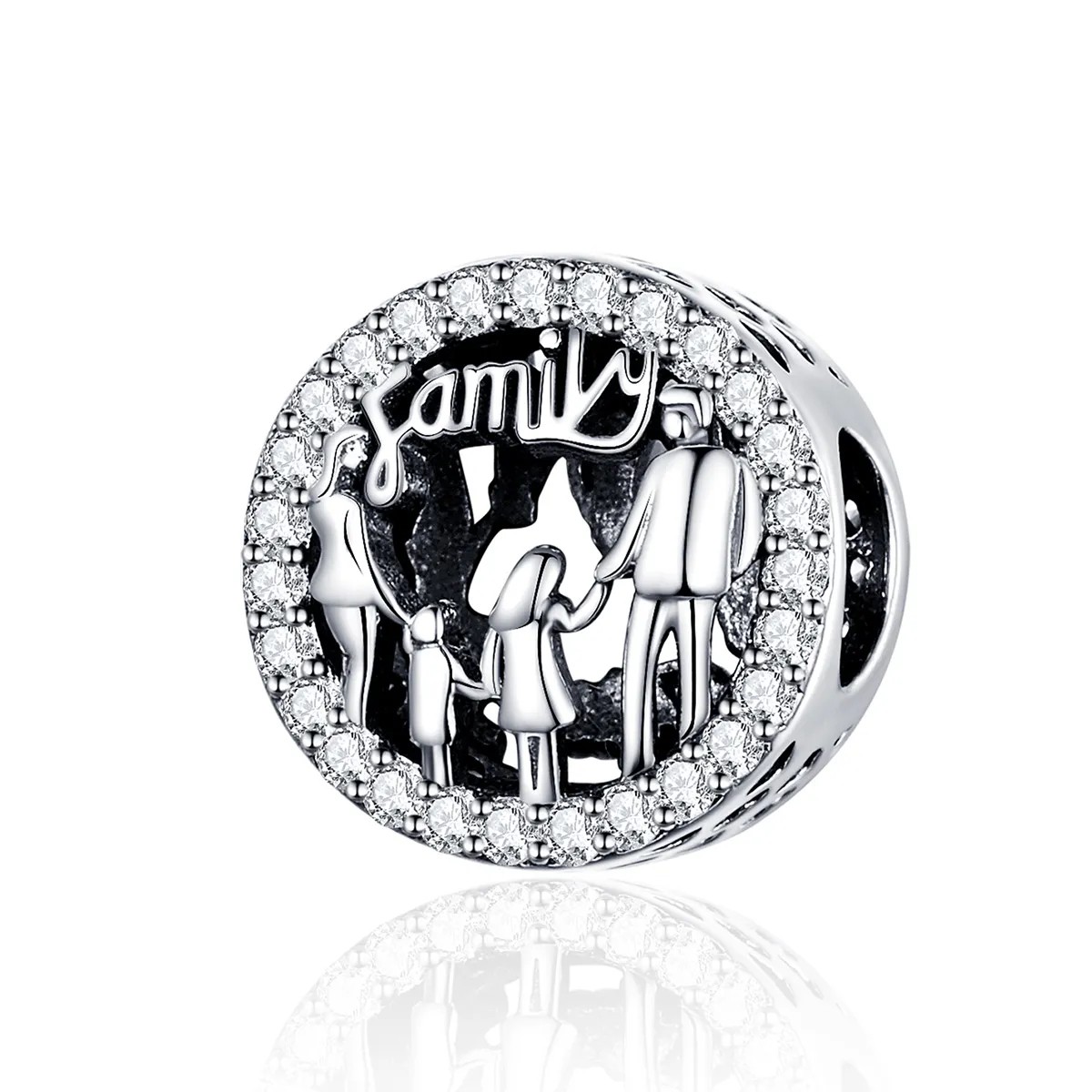 Silver My Family Charm - PANDORA Style - SCC1184