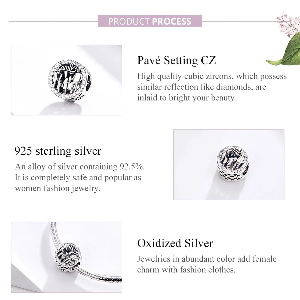 Silver My Family Charm - PANDORA Style - SCC1184