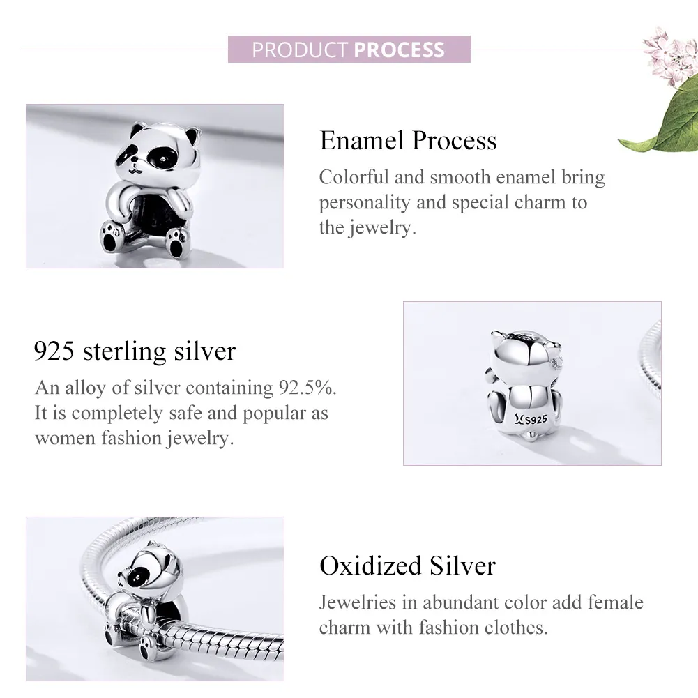 Silver Panda Charm - PANDORA Style - SCC1175