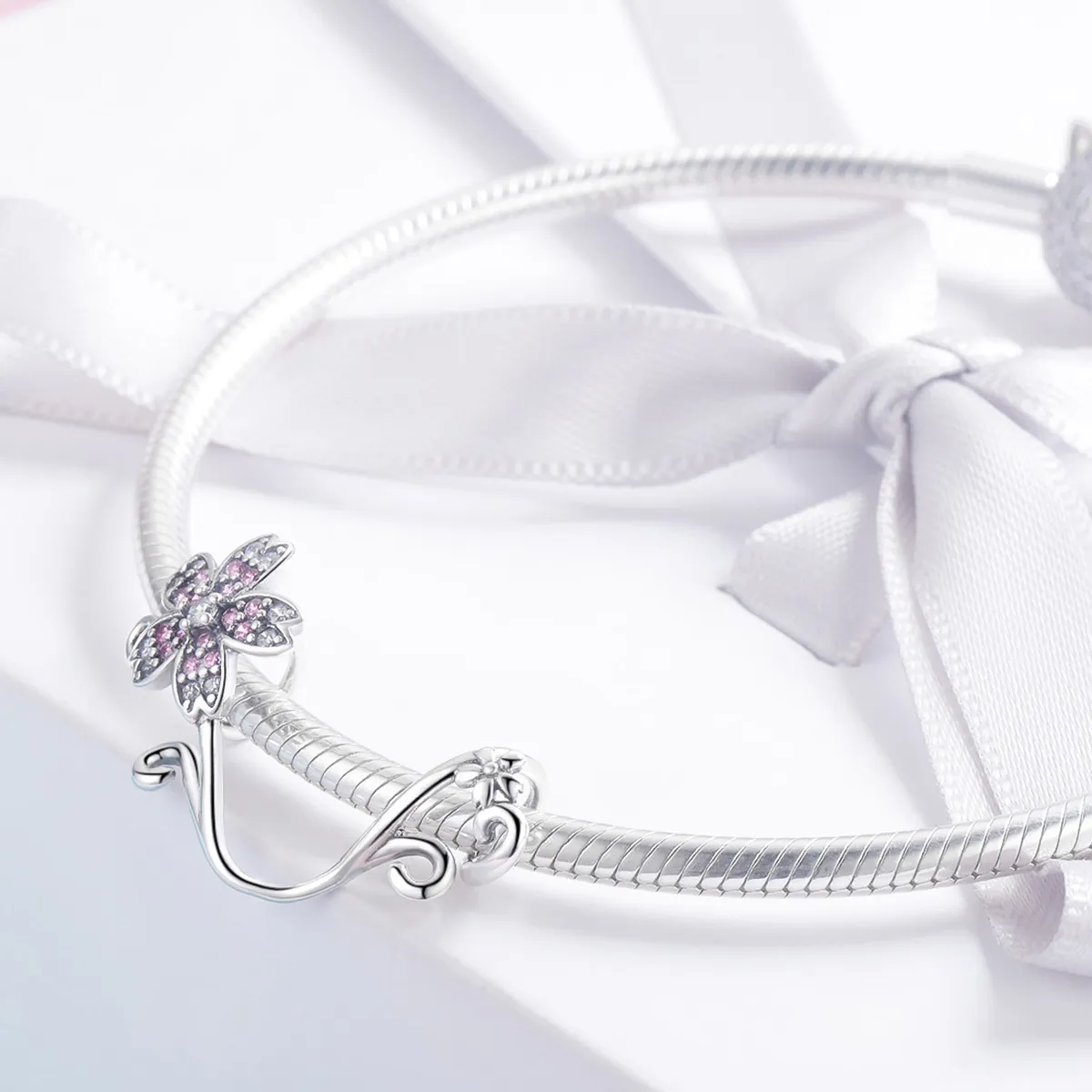 Silver Sakura Charm - PANDORA Style - SCC1033