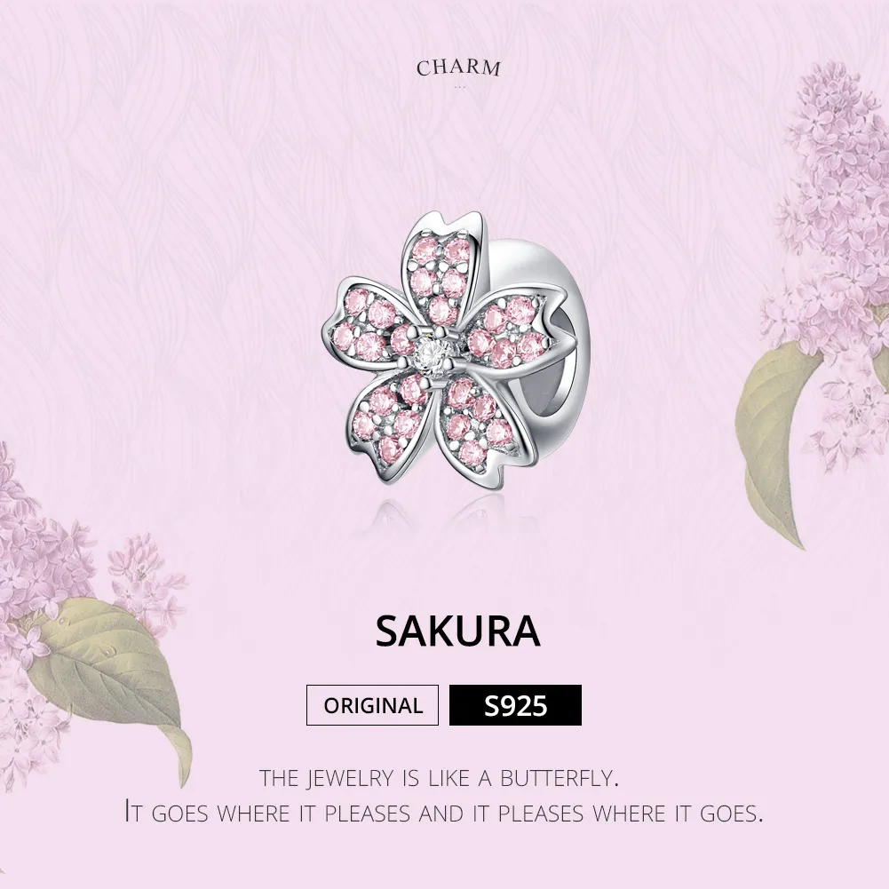 Silver Sakura Charm - PANDORA Style - SCC1291