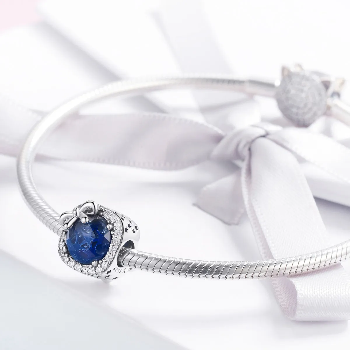 Silver Sapphire Charm - PANDORA Style - SCC1058