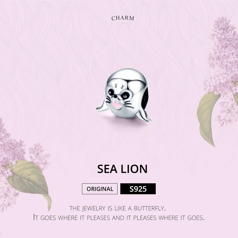 Silver Sea Lion Charm - PANDORA Style - SCC1253