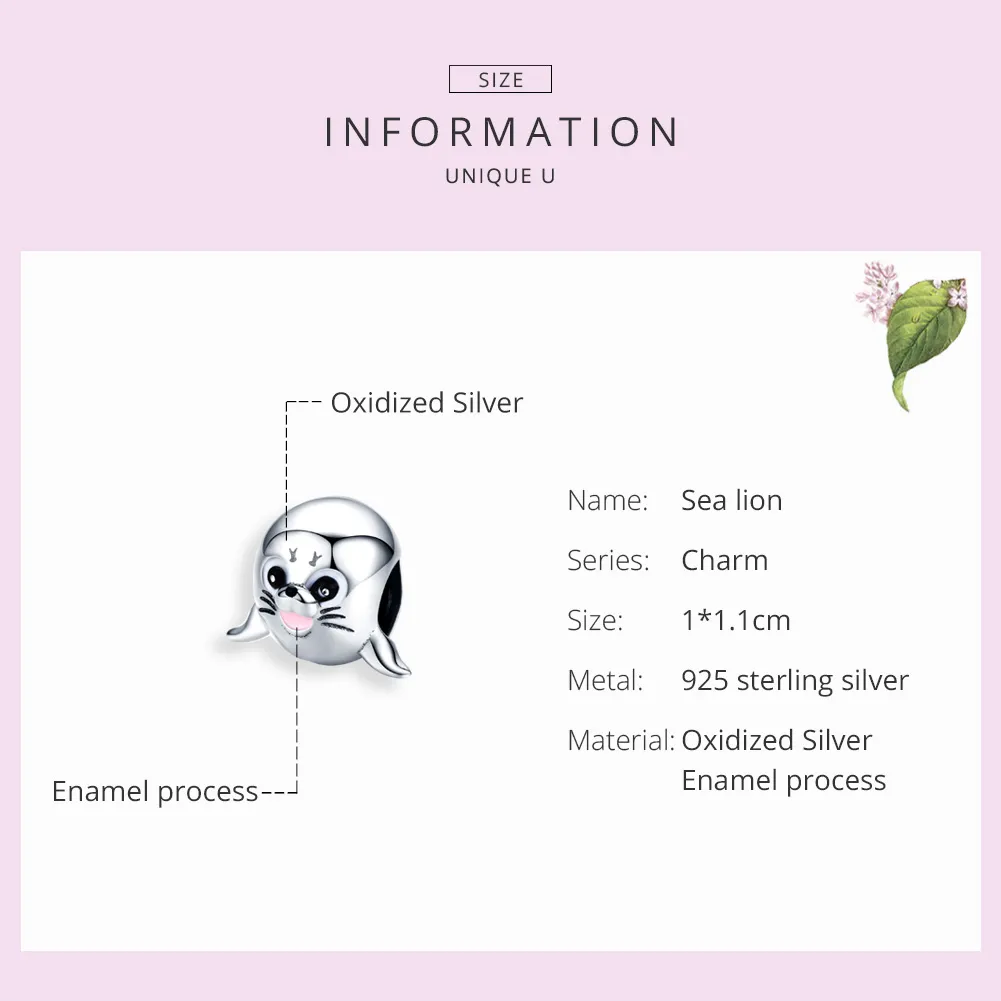 Silver Sea Lion Charm - PANDORA Style - SCC1253