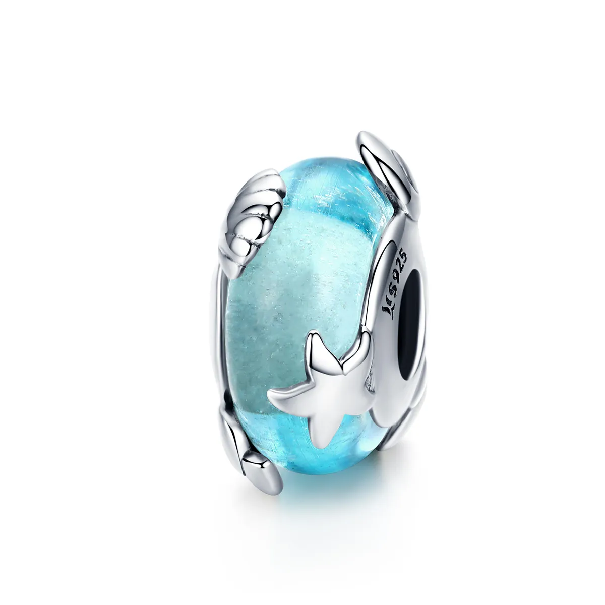 Silver Sea World Murano Glass Charm - PANDORA Style - SCC1257