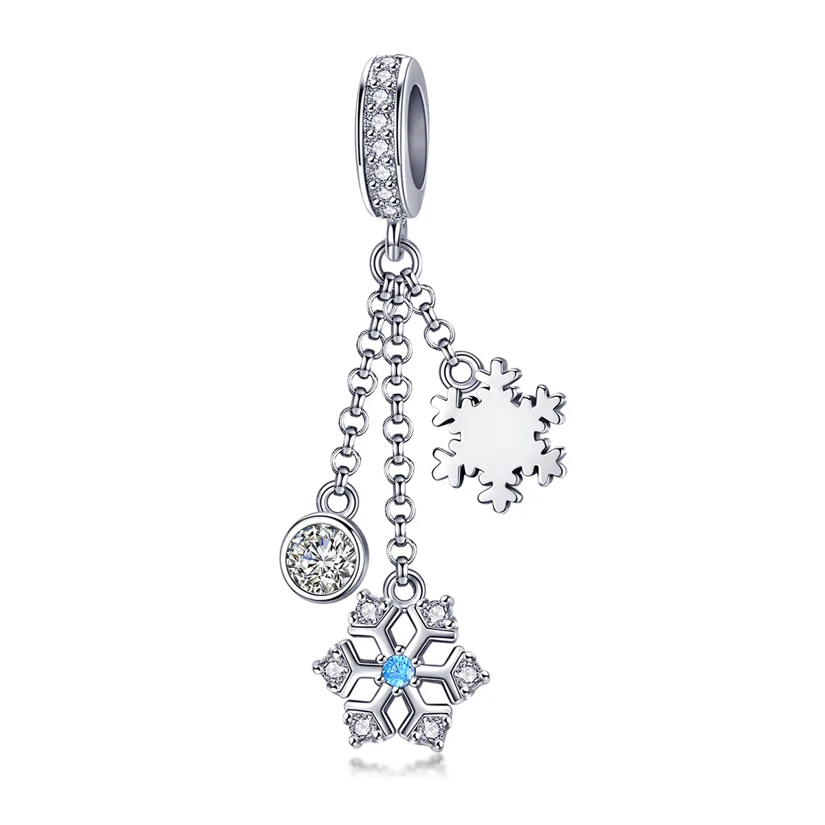 Silver Snowflake Dangle - PANDORA Style - SCC1020