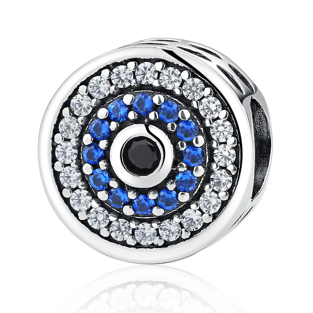 Silver Sparkle Eye Charm - PANDORA Style - SCC092