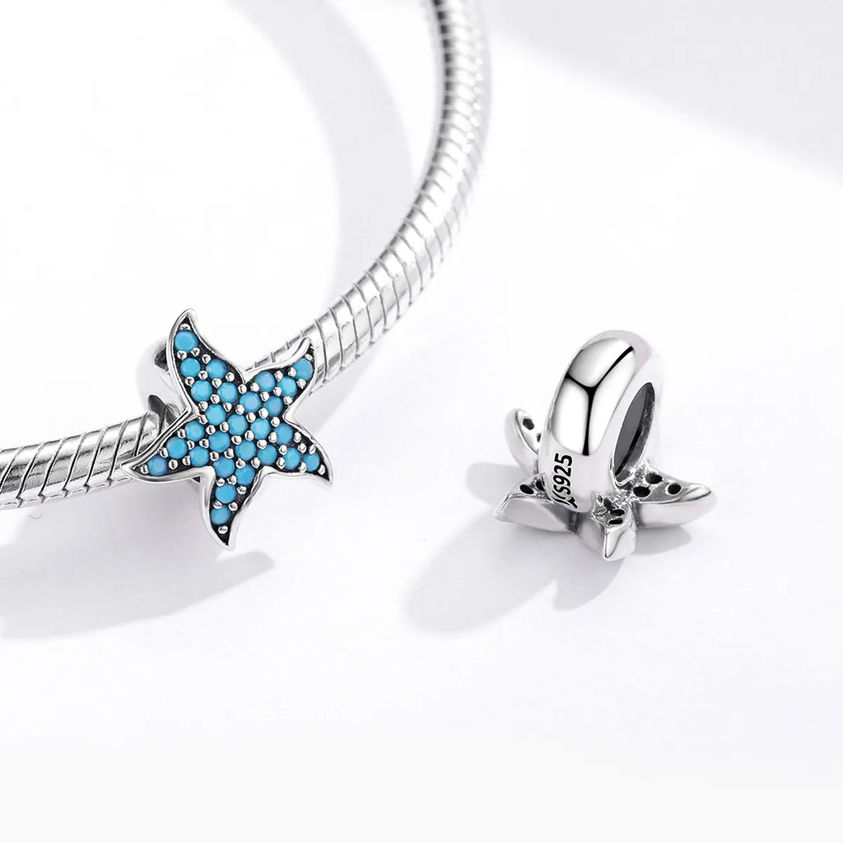 Silver Starfish Charm - PANDORA Style - SCC1313