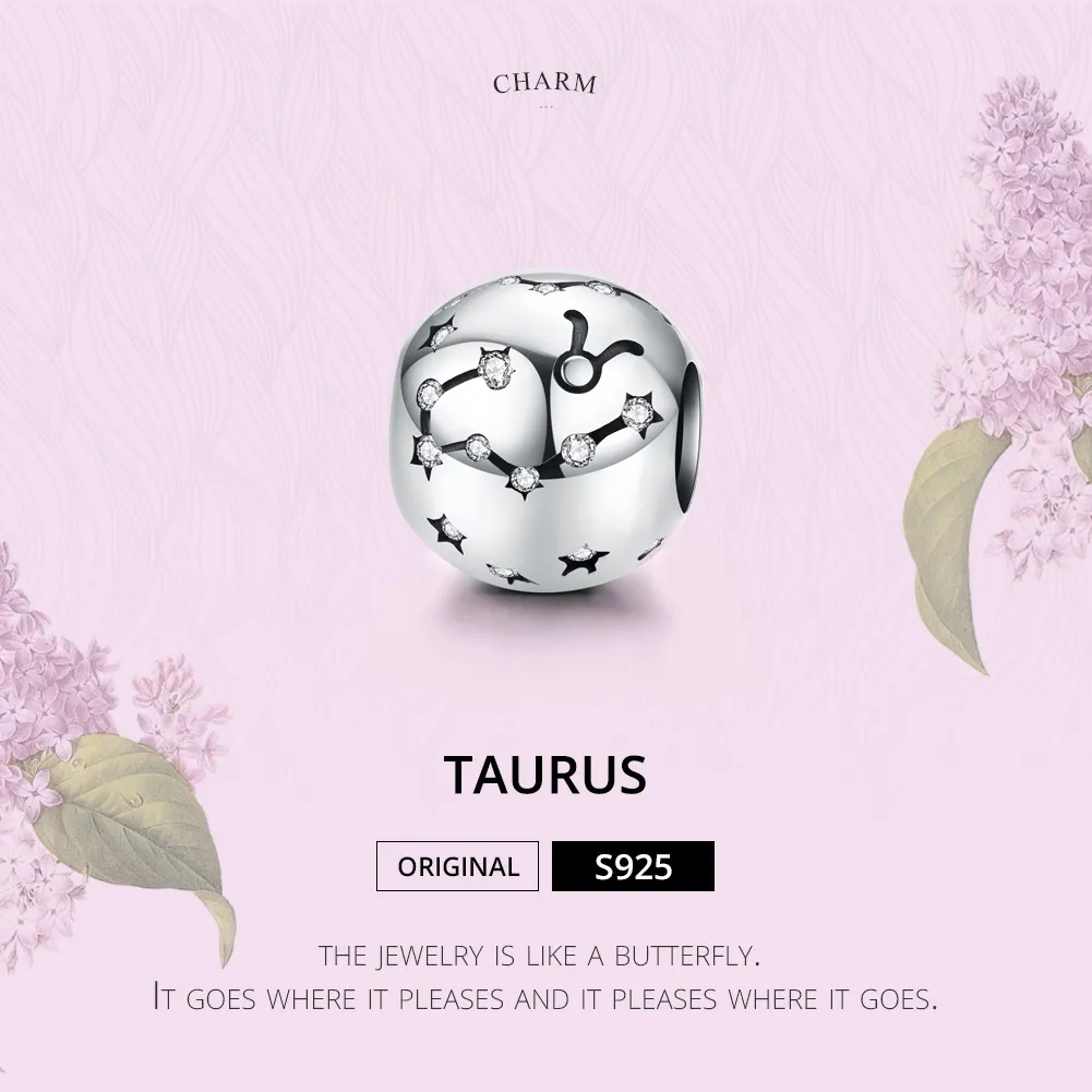 Silver Taurus Charm - PANDORA Style - SCC1218-2