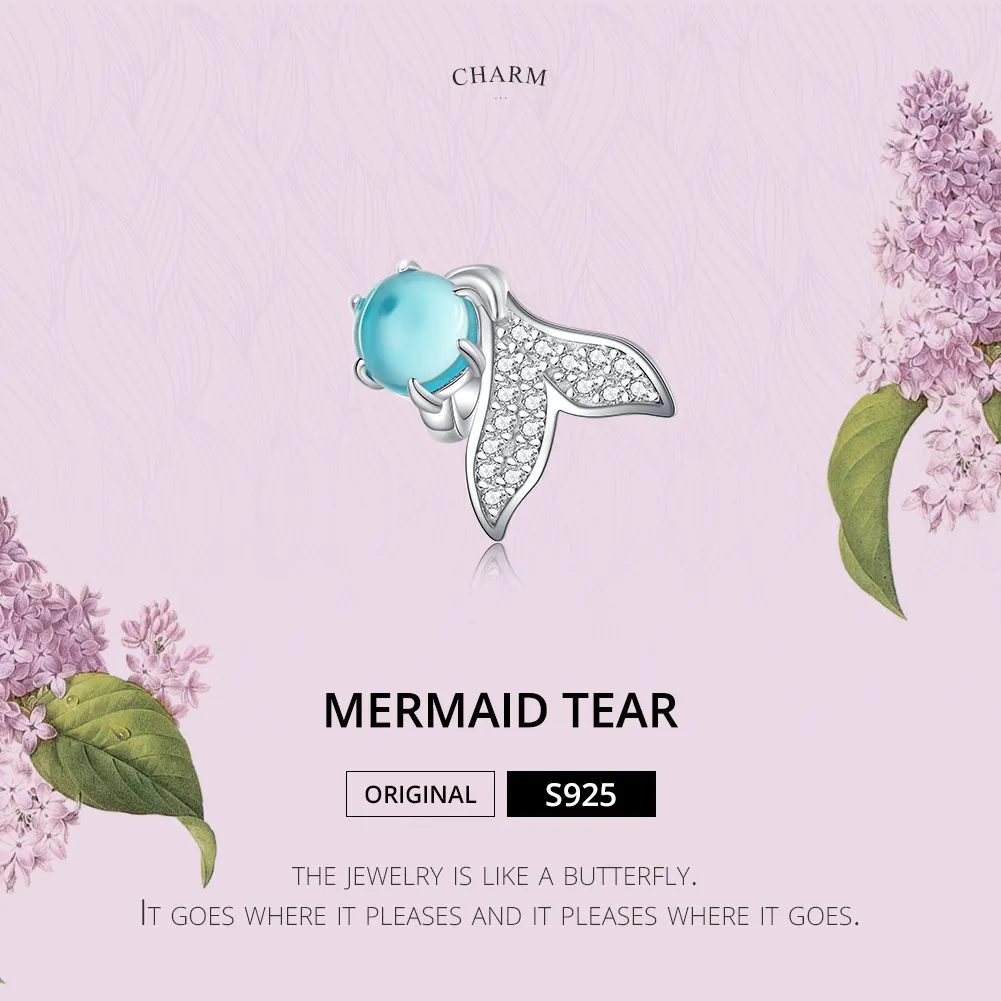 Silver Tears of Mermaid Charm - PANDORA Style - SCC1226