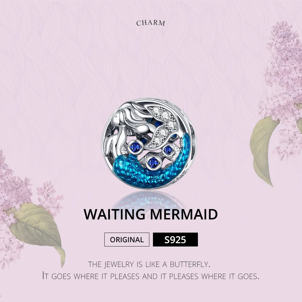 Silver Waiting For The Mermaid Charm - PANDORA Style - SCC1209