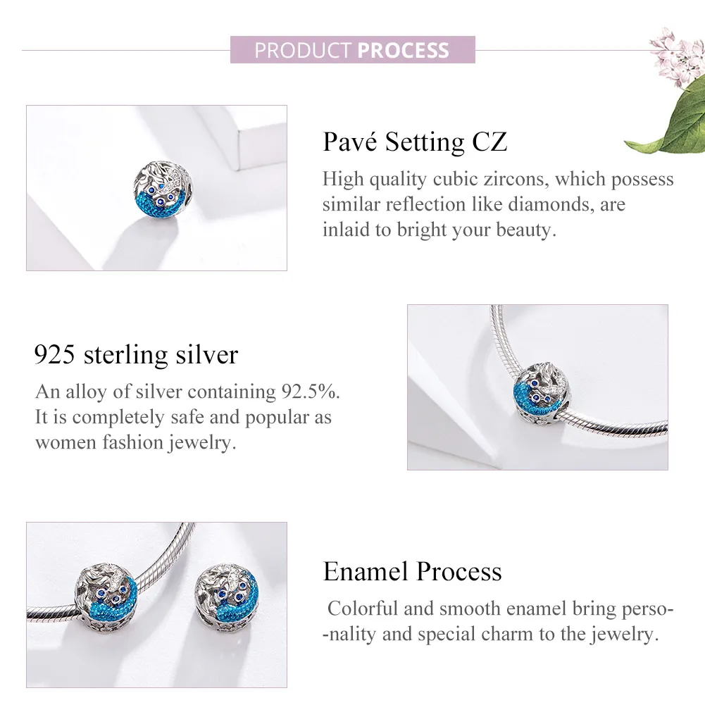 Silver Waiting For The Mermaid Charm - PANDORA Style - SCC1209