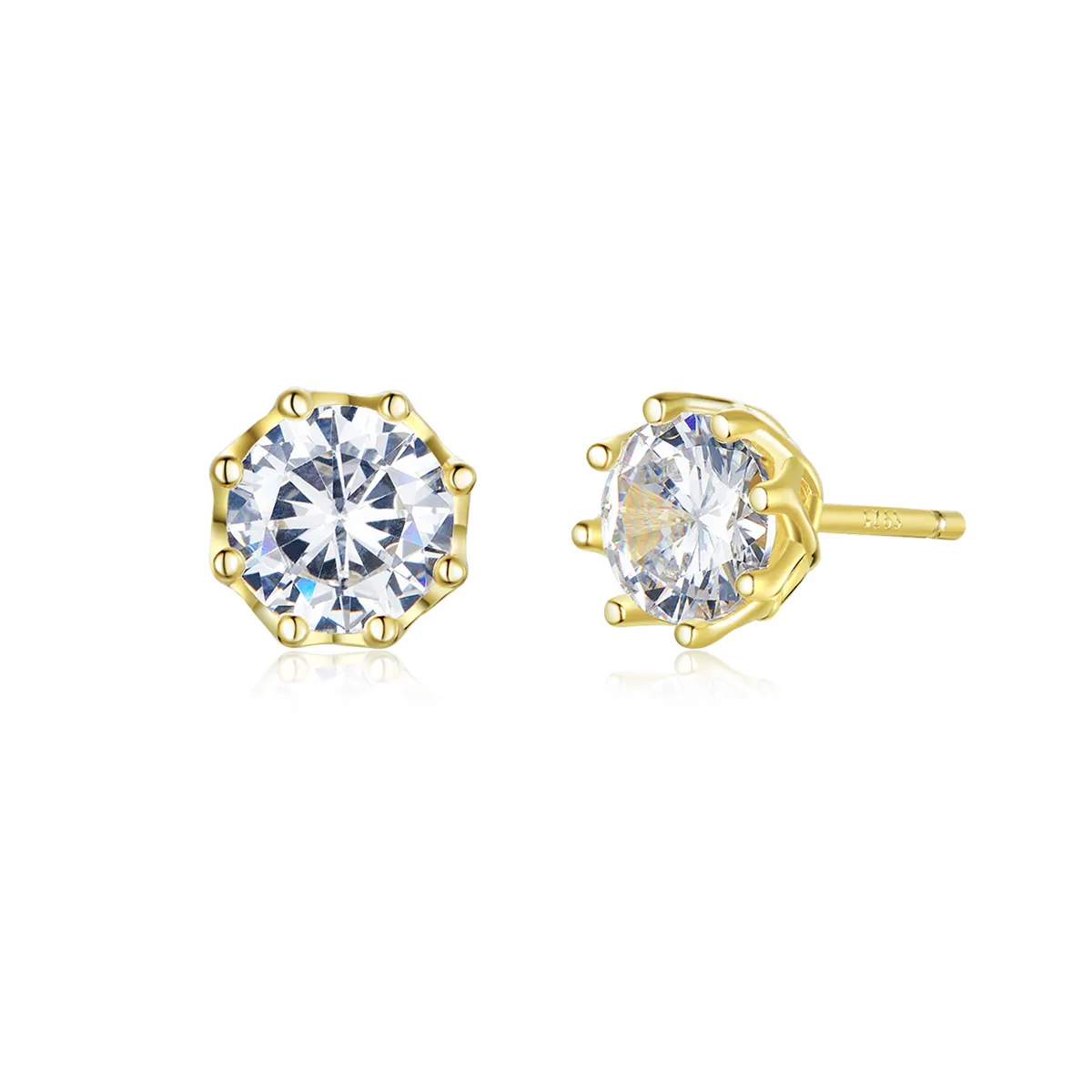 Gold-Plated Light Stud Earrings - PANDORA Style - SCE499-B