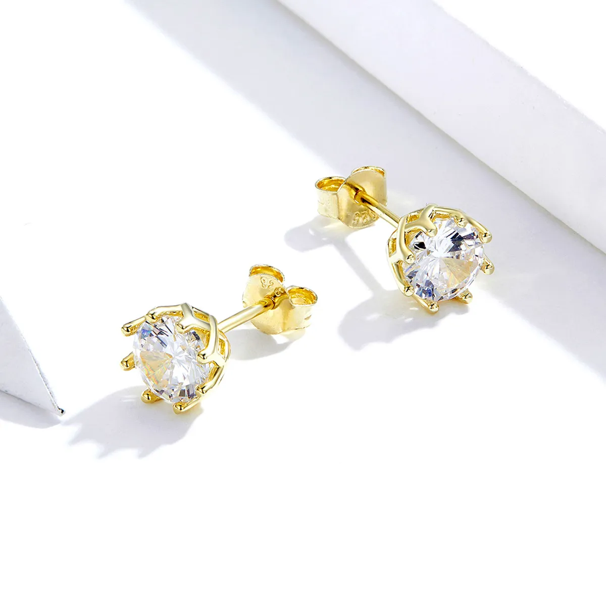 Gold-Plated Light Stud Earrings - PANDORA Style - SCE499-B