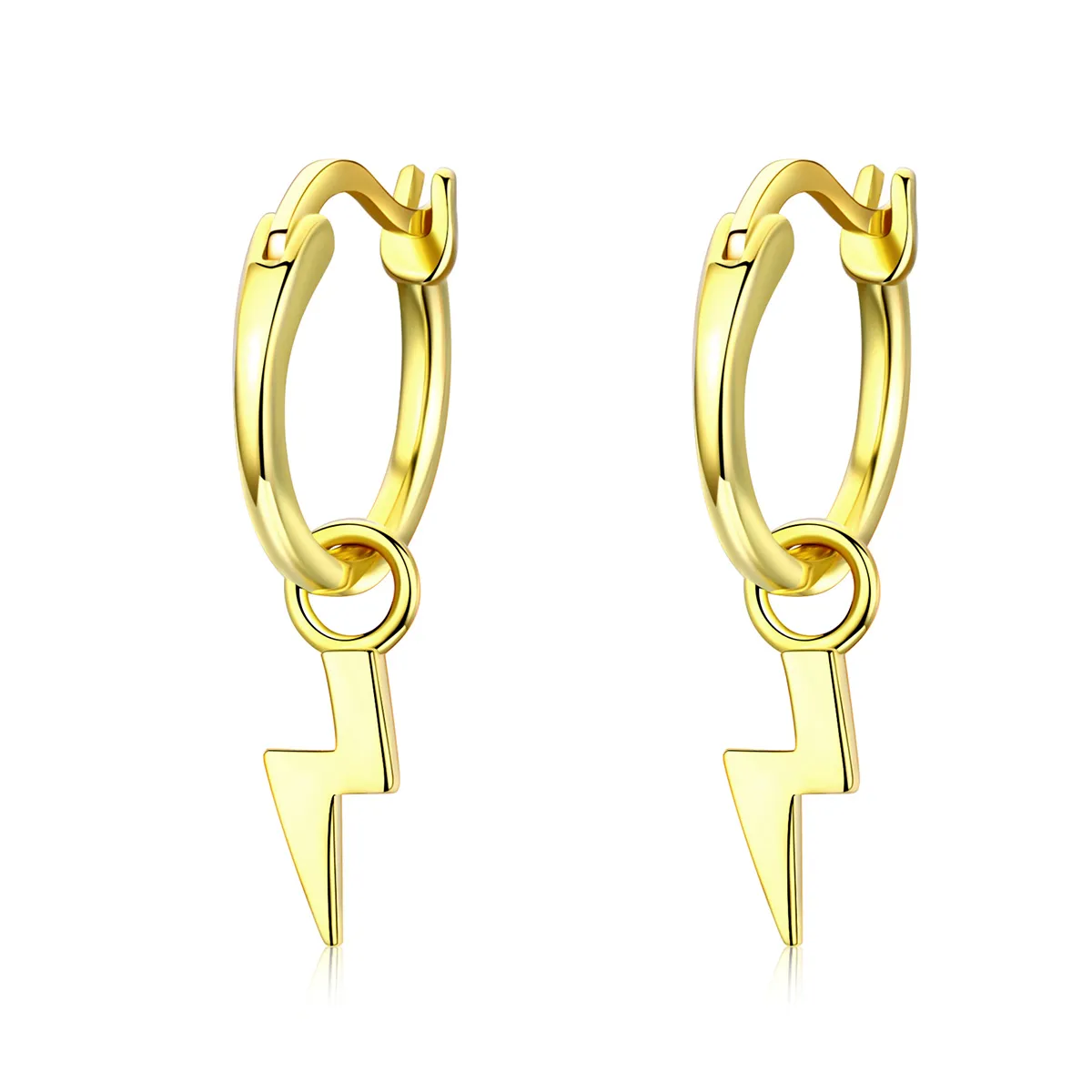 Gold-Plated Lighting Hoop Earrings - PANDORA Style - SCE621