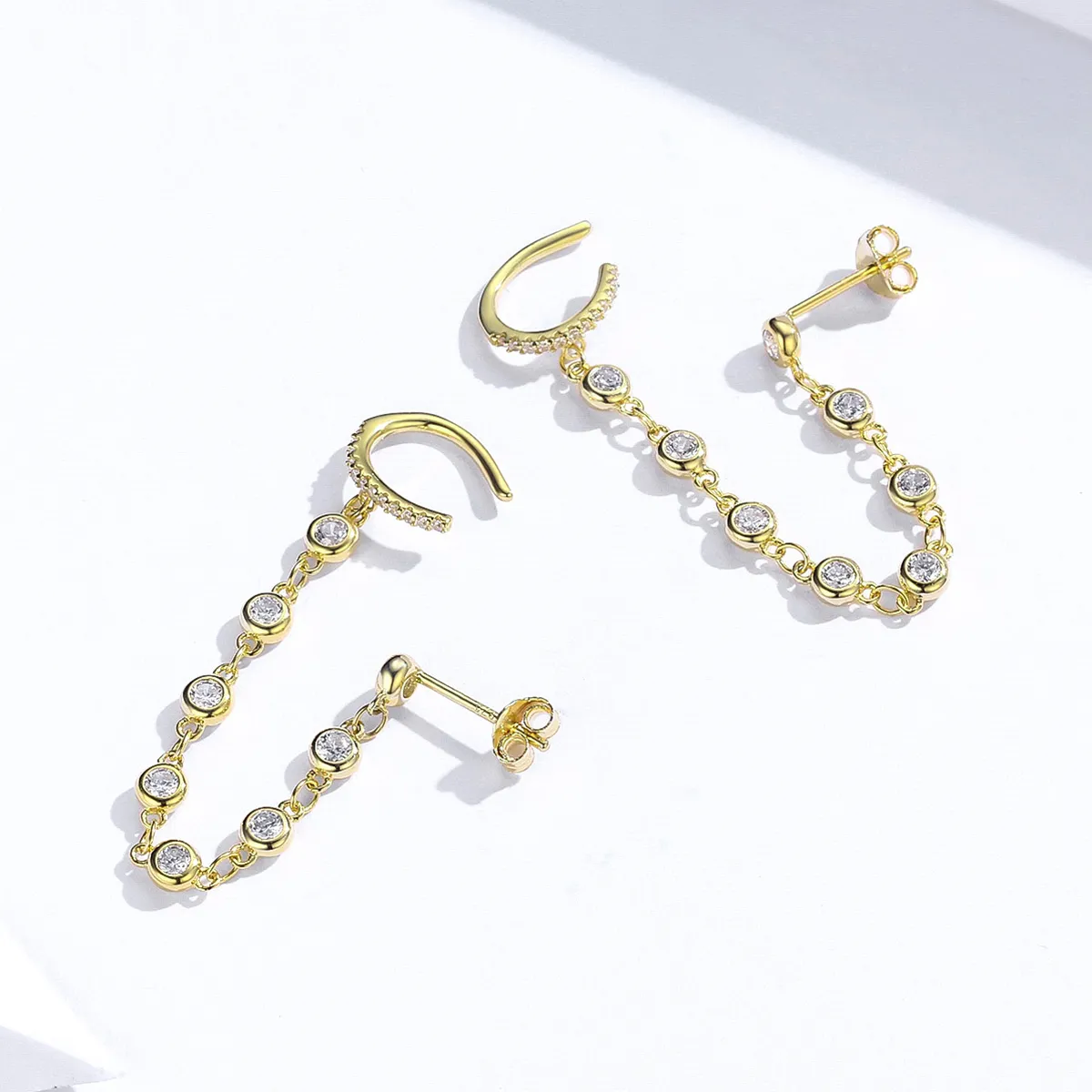 Gold-Plated Shining World Hanging Earrings - PANDORA Style - SCE685