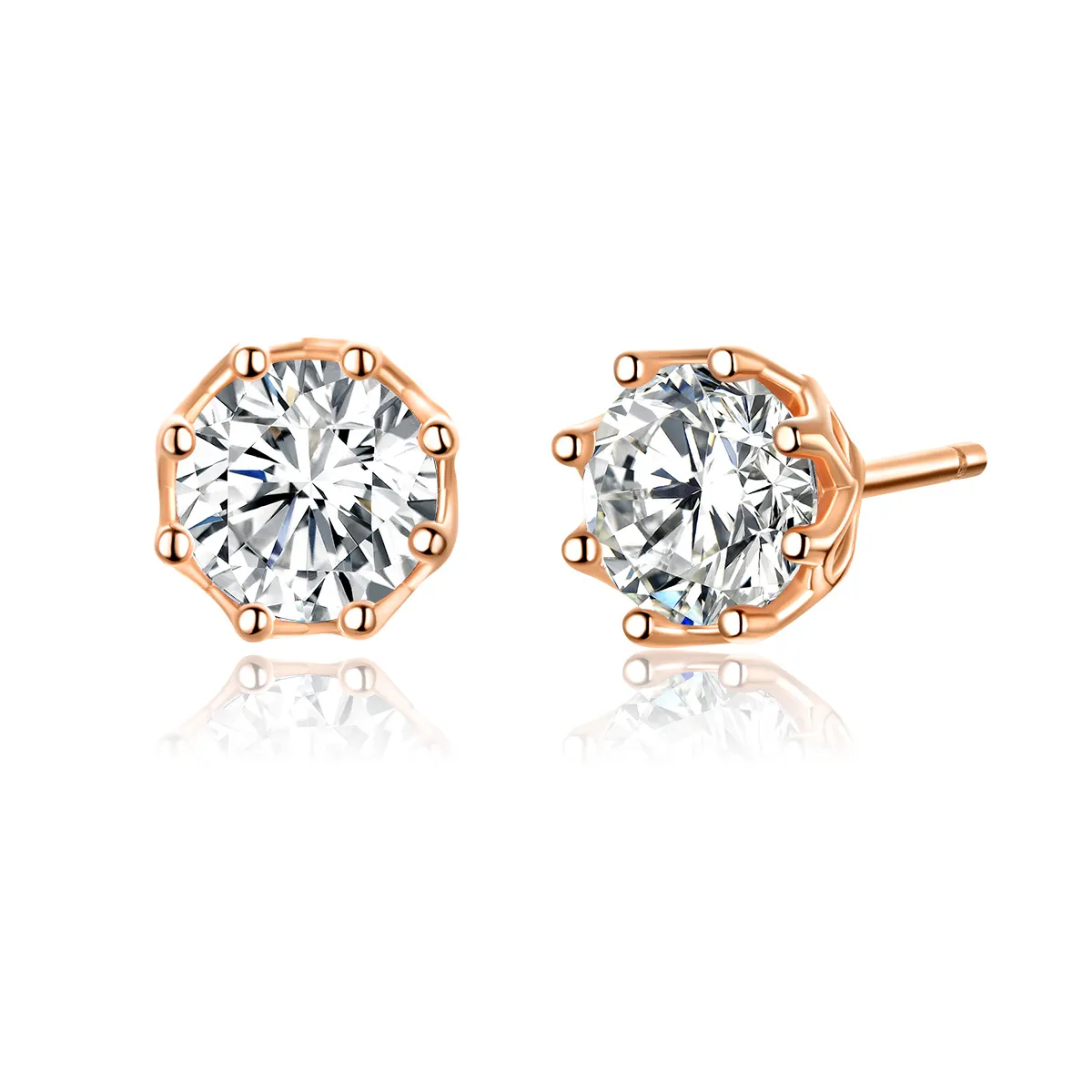 Rose Gold Light Stud Earrings - PANDORA Style - SCE499-C